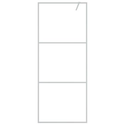 Параван за баня, сребрист, 80x195 см, прозрачно ESG стъкло