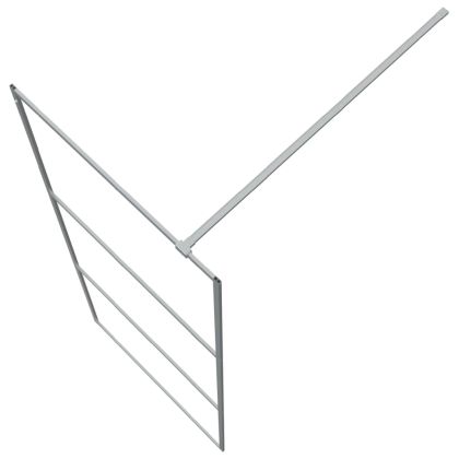 Параван за баня, сребрист, 80x195 см, прозрачно ESG стъкло