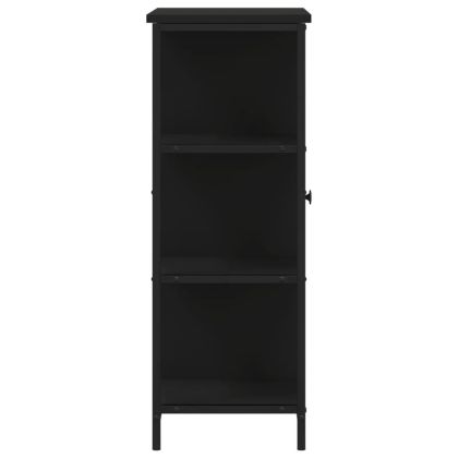 Сайдборд, черен, 70x30x80 см, инженерно дърво