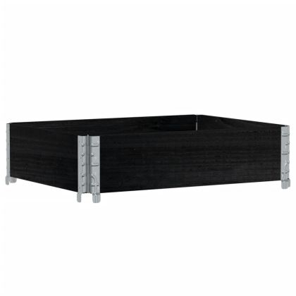 Палетна страница, черно, 80x60 см, борова дървесина масив