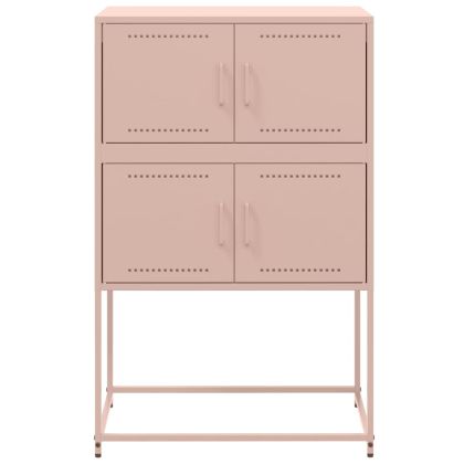 Бюфет, розов, 68,5x38,5x107 см, стомана