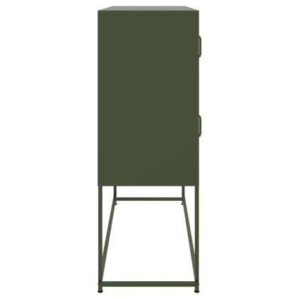 Бюфет, маслиненозелен, 100,5x39x107 см, стомана