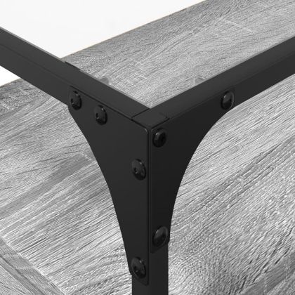 ТВ шкаф със стъклен плот сив сонома 80x35x51 см инженерно дърво