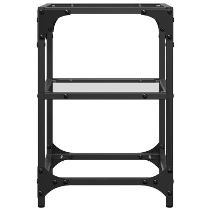 Маса за кафе с прозрачен стъклен плот 30x30x45 см стомана