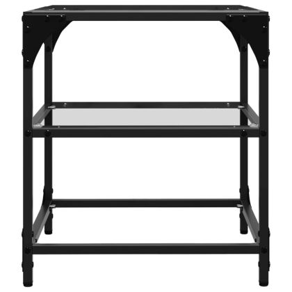 Маси за кафе с прозрачен стъклен плот 2 бр 40x40x45 см стомана