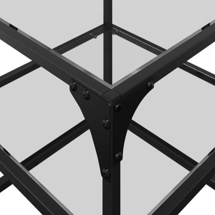 Маси за кафе с прозрачен стъклен плот 2 бр 40x40x45 см стомана