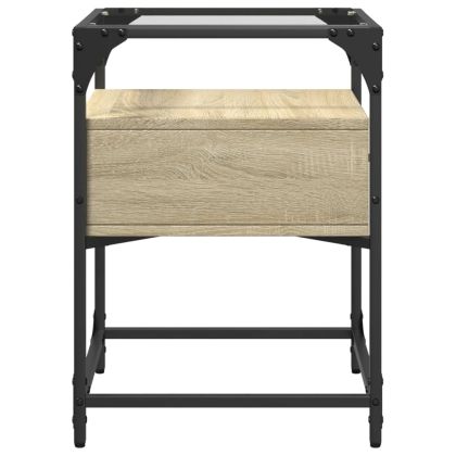 Нощно шкафче, дъб сонома, 40x40x55 см, инженерно дърво