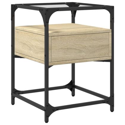 Нощно шкафче, дъб сонома, 40x40x55 см, инженерно дърво