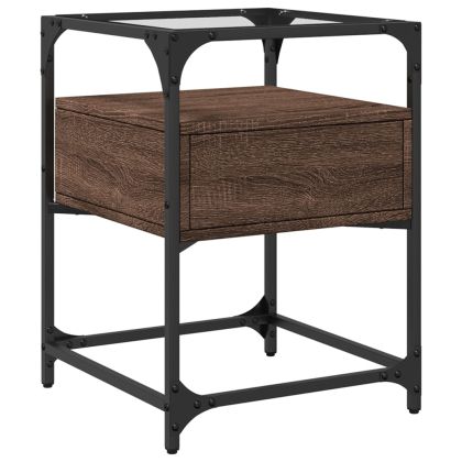 Нощни шкафчета 2 бр кафяв дъб 40x40x55 см инженерно дърво