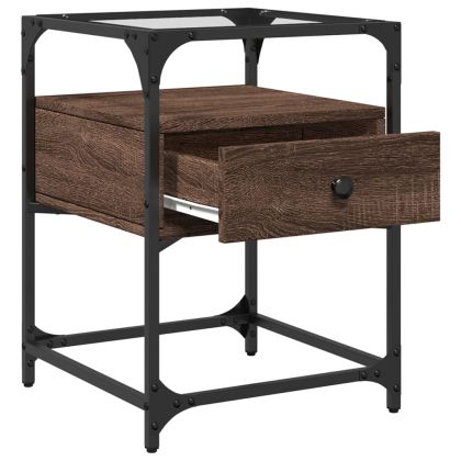 Нощни шкафчета 2 бр кафяв дъб 40x40x55 см инженерно дърво