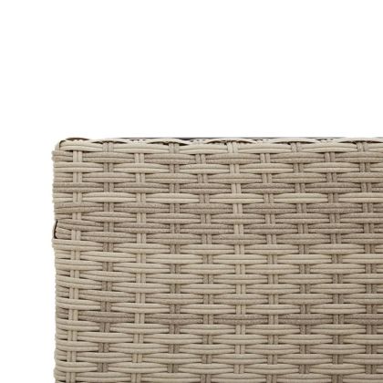 Градински диван с маса и възглавници ъглов светлосив полиратан