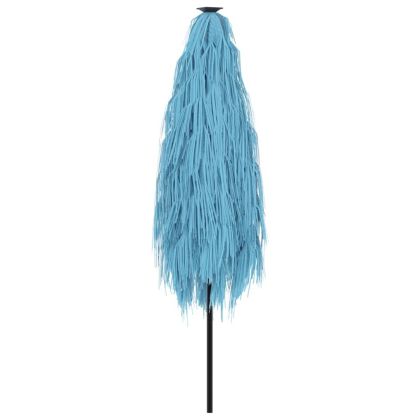 Градински чадър със стоманен прът, син, 248x248x248 см