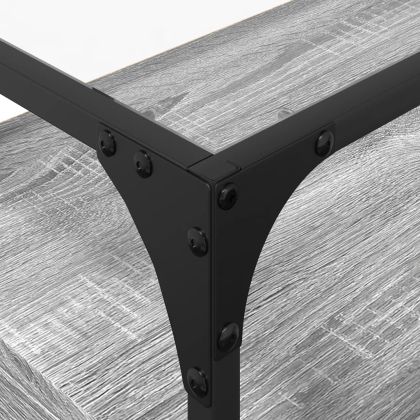 ТВ шкаф със стъклен плот сив сонома 60x35x51 см инженерно дърво