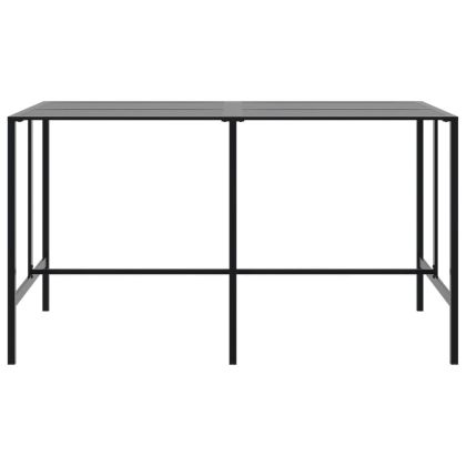 Градински бар комплект 9 части черен прахово боядисана стомана