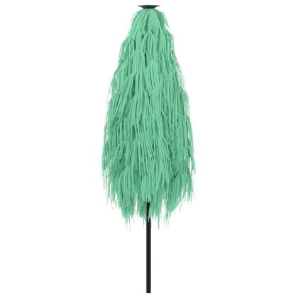 Градински чадър със стоманен прът, зелен, 223x223x213 см