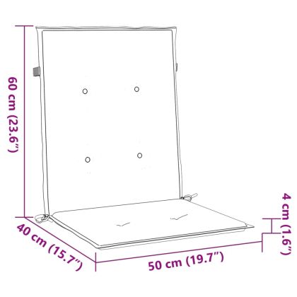 Възглавници за столове с ниска облегалка 4 бр нейви син плат