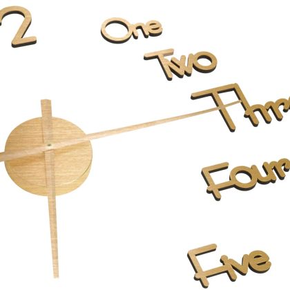 3D стенен часовник, модерен дизайн, златист, 100 см, XXL