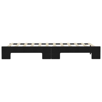 Канапе с изтеглящо разтегателно легло черно 90x200 см плат