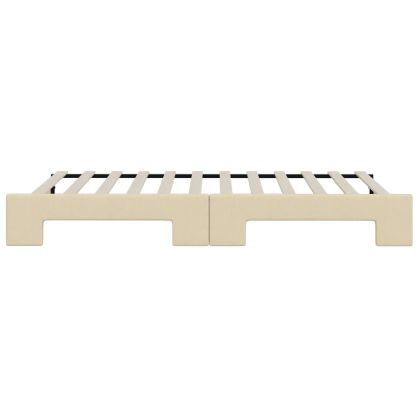 Канапе с изтеглящо разтегателно легло кремаво 80x200 см плат