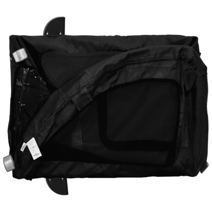 Ремарке за колело за любимци черно Оксфорд плат и желязо