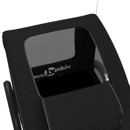 Ремарке за колело за любимци черно Оксфорд плат и желязо