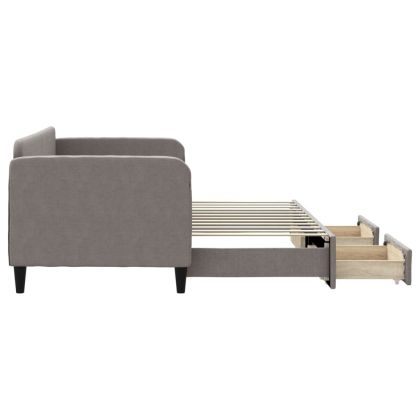 Канапе с походно легло и матрак таупе 80x200 см плат