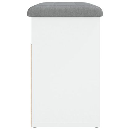 Пейка за обувки, бяла, 62x32x50 см, инженерно дърво