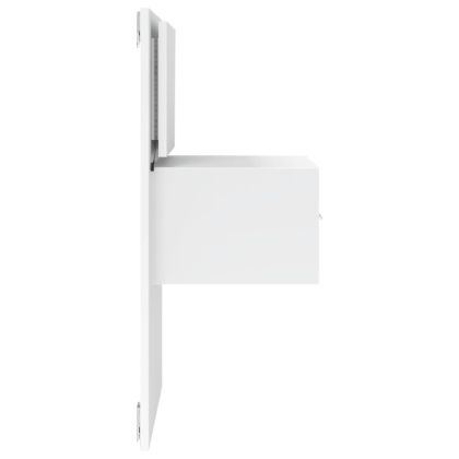 Нощно шкафче за стена с LED осветление, бяло