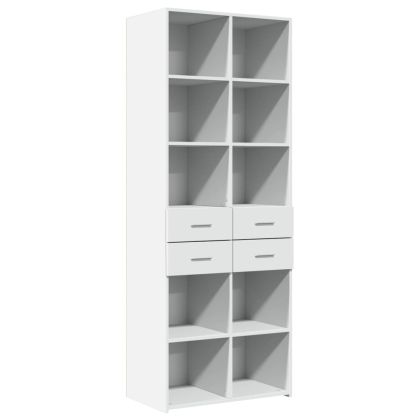 Висок шкаф, бял, 70x42,5x185 см, инженерно дърво