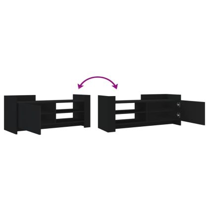 ТB шкаф, черен, 100x35x40 см, инженерно дърво