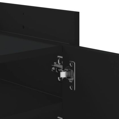 ТB шкаф, черен, 100x35x40 см, инженерно дърво