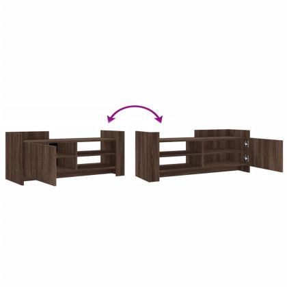 ТВ шкаф, кафяв дъб, 100x35x40 см, инженерно дърво