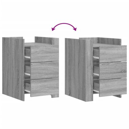 Нощно шкафче, сив сонома, 45x50x65 см, инженерно дърво