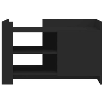 Маса за кафе, черна, 80x50x50 см, инженерно дърво