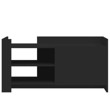 Кафе маса, черна, 100x50x50 см, инженерно дърво