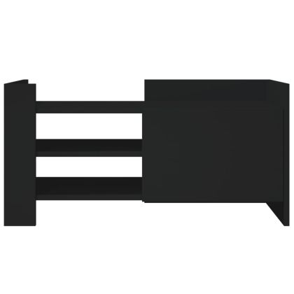 ТВ шкаф, черен, 80x35x40 см, инженерно дърво