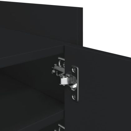 ТВ шкаф, черен, 80x35x40 см, инженерно дърво