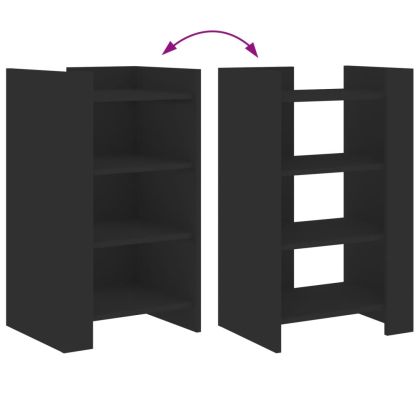 Сайдборд, черен, 45x35x75 см, инженерно дърво