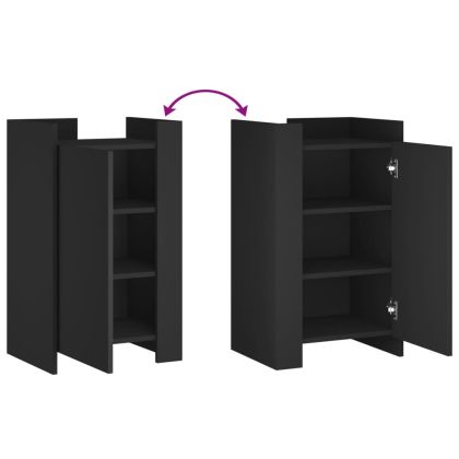 Сайдборд, черен, 45x35x75 см, инженерно дърво