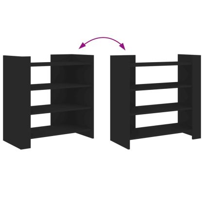 Сайдборд, черен, 73,5x35x75 см, инженерно дърво