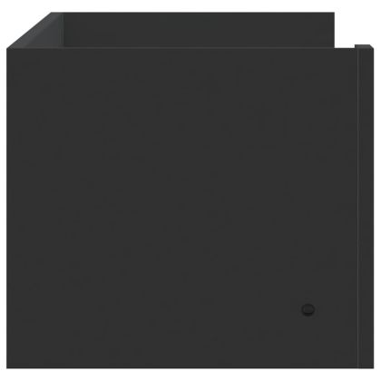 Стенен рафт, черен, 102x30x17 см, инженерно дърво