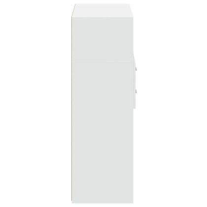 Висок шкаф, бял, 80x42,5x124 см, инженерно дърво
