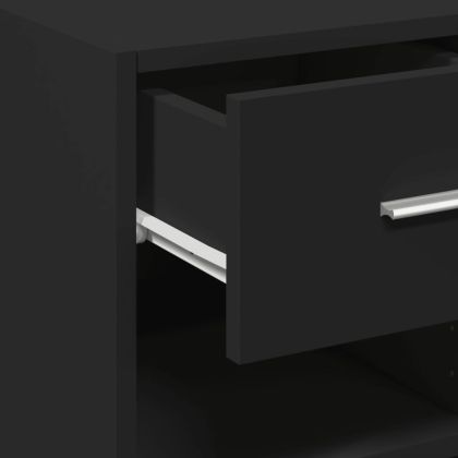 Сайдборд, черен, 30x42,5x93 см, инженерно дърво