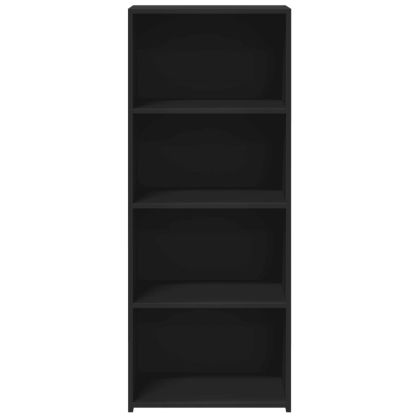 Висок шкаф, черен, 50x41x124 см, инженерно дърво