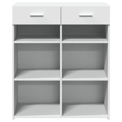 Страничен шкаф, бял, 80x42,5x93 см, инженерно дърво