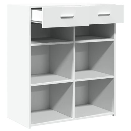 Страничен шкаф, бял, 80x42,5x93 см, инженерно дърво