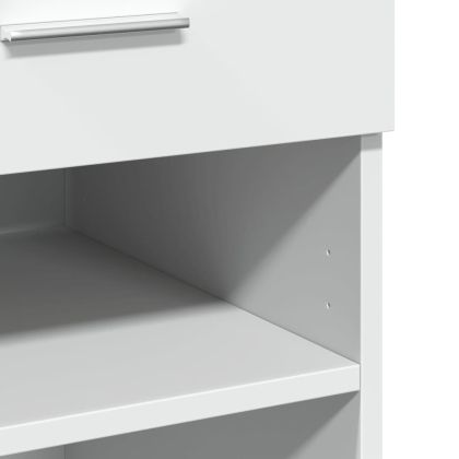 Страничен шкаф, бял, 80x42,5x93 см, инженерно дърво