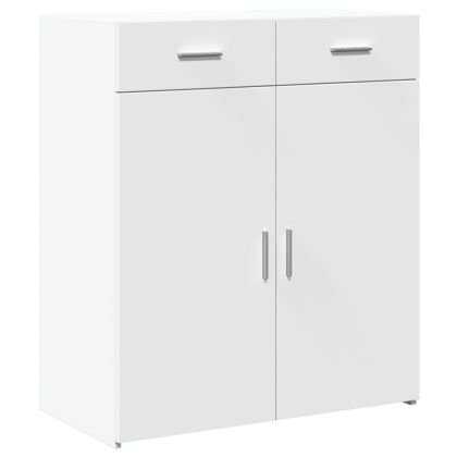 Страничен шкаф, бял, 80x42,5x93 см, инженерно дърво