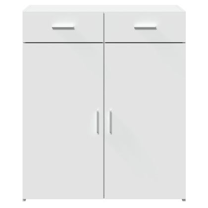 Страничен шкаф, бял, 80x42,5x93 см, инженерно дърво