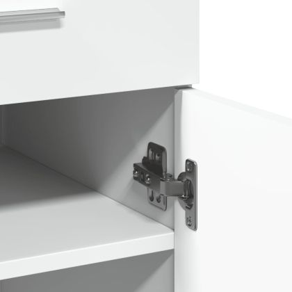 Страничен шкаф, бял, 80x42,5x93 см, инженерно дърво